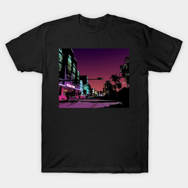 Ocean View Hotel @ Gta Vice City - Sunset T-Shirt by MgT510